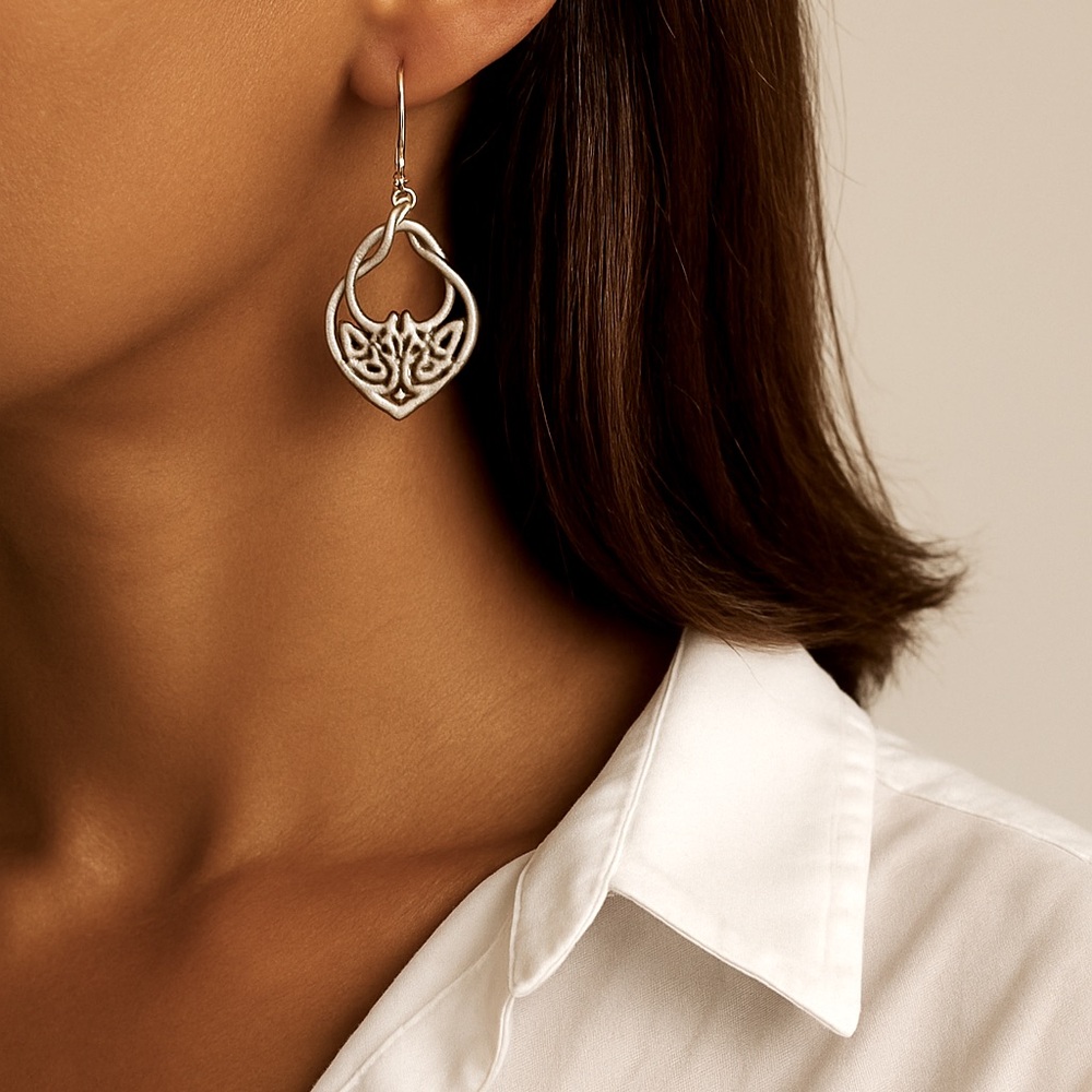 NWT 925 Sterling Silver Celtic Dangle Earrings! Hypoallergenic! NEW! - Picture 5 of 7